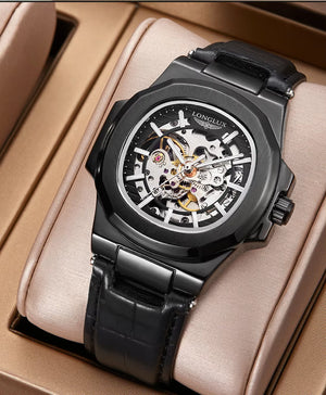 Zori Gems LONGLUX Men's Automatic Mechanical Skeleton Watch